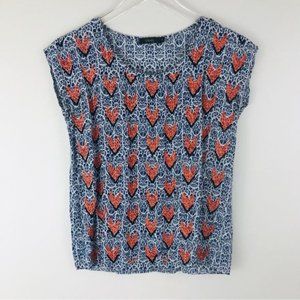 THML Floral Print Embroidered Arrows Top Size Small